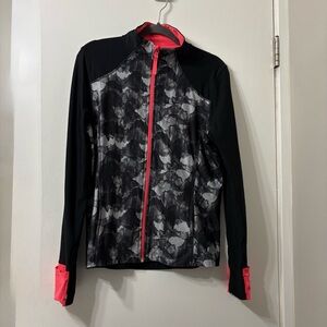 Mondetta Black and Coral Lightweight Zipper Jacket